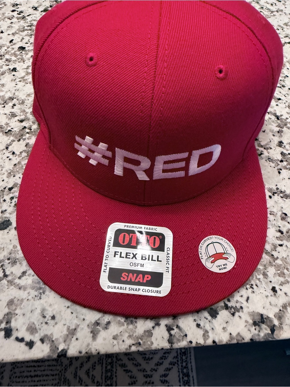 OTTO Red #RED Snapback Hat